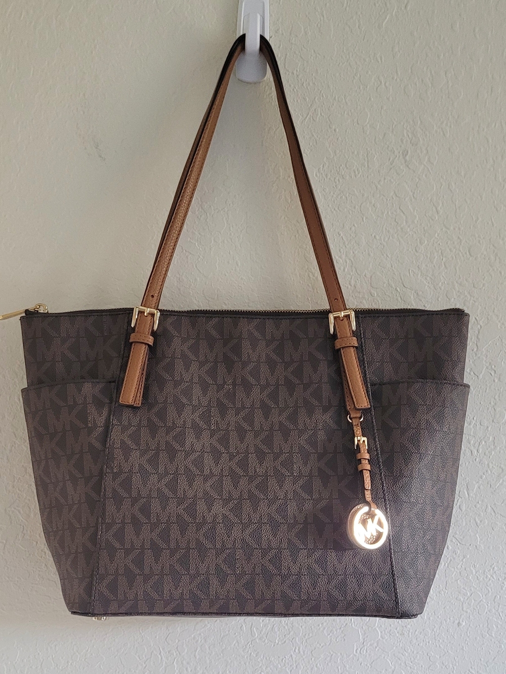 Michael Kors Jet Set Brown MK Signature Tote Medium. Scandi Girl. Like New.